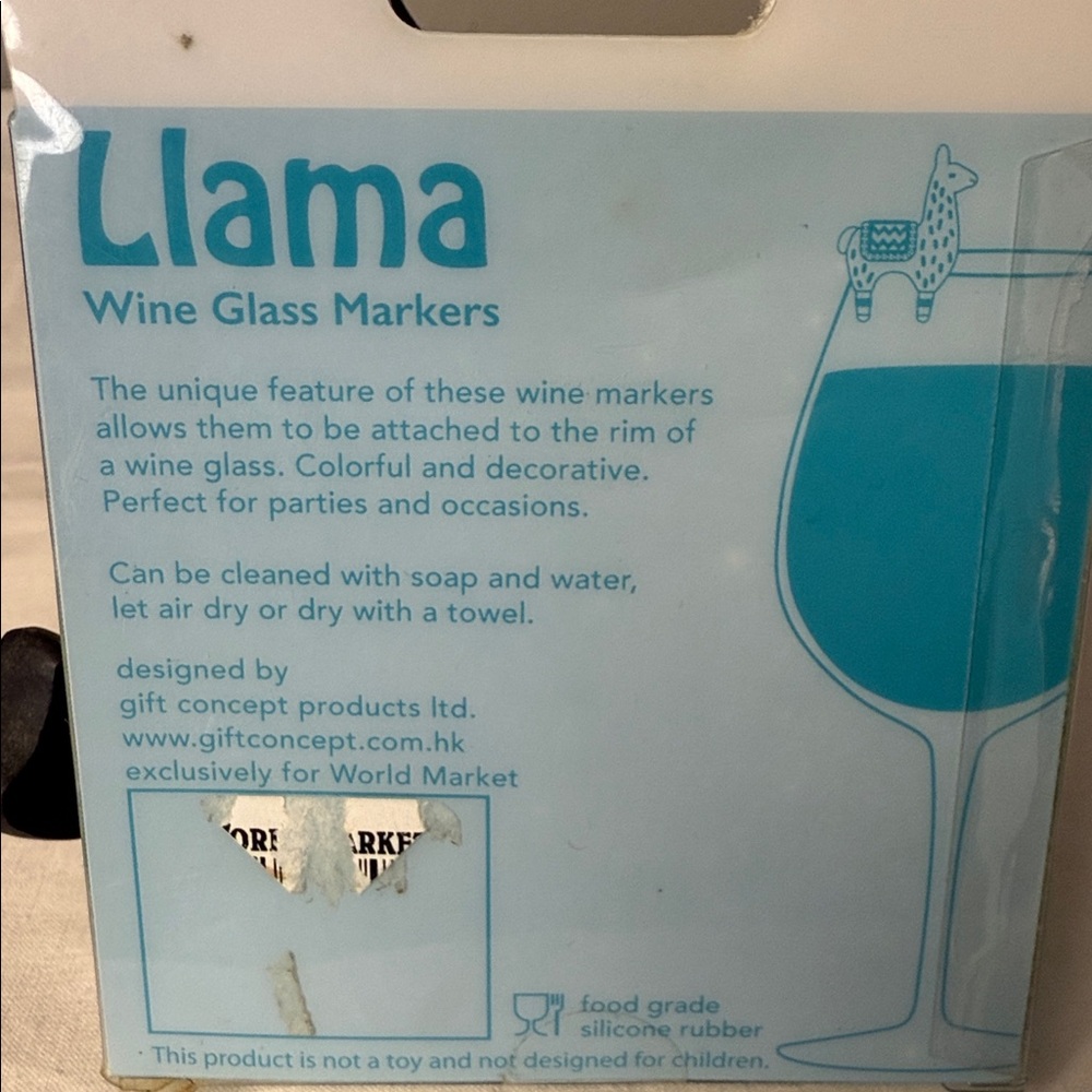 Llama Wine Glass Markers Set – Sealed, Never Used - Picture 3 of 3